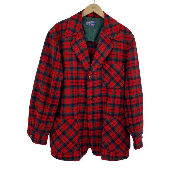 Pendleton Other - Vintage Pendleton Virgin Wool Plaid Shirt Jacket Blazer Men’s size Large